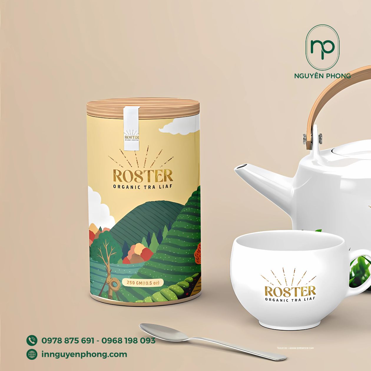 Logo in nổi/ép kim trên thùng carton chè
